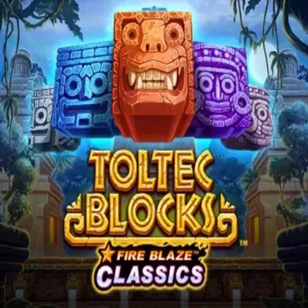 Fire Blaze: Toltec Blocks logo by Rarestone Gaming at Vicibet CasinoFire Blaze: Toltec Blocks